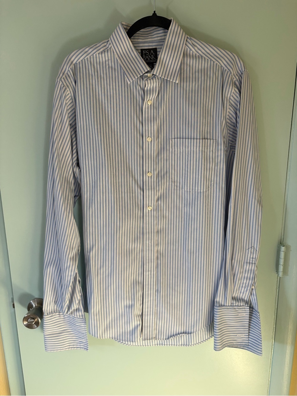 Jos. A. Bank Light Blue and White Striped Dress Shirt